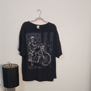 Vintage Motorcycle Graphic Tee in Black